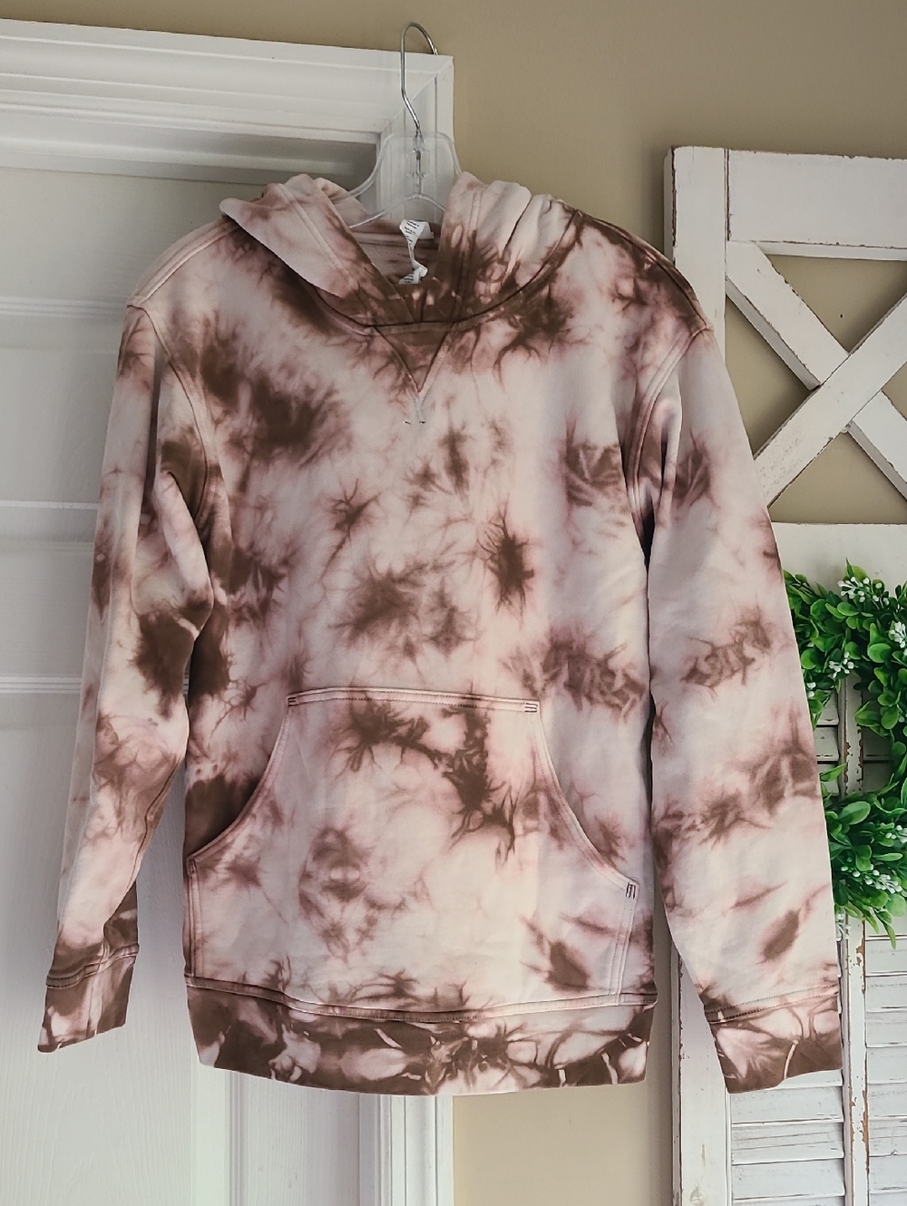 Lululemon Scuba Hoodie Pink Brown Tie Dye Pullover Sweatshirt Kangaroo Pocket